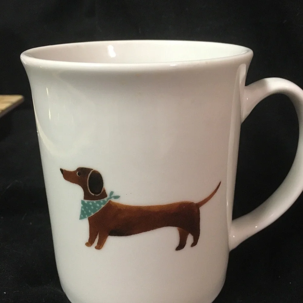 FRINGE STUDIO Dachshund Dog Porcelain Coffee Mug Cup
